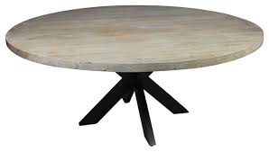/ metal round patio tables. Redondo Round Dining Table With Mango Wood Top And Iron Legs Industrial Dining Tables By Hedgeapple