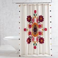 Embroidered Appliqued Medallion Shower Curtain Medallion Shower Curtain Shower Curtain Curtains
