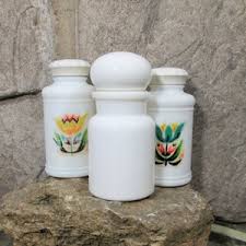Mega candles 6 pcs unscented white 7 day devotional prayer glass container candle, premium wax candles 2 inch x 8 inch, great for sanctuary, vigils, prayers, blessing, religious & more. Darvon Compound 65 Vintage Custard Glass Apothecary Jar With Etsy