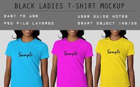 Download 114 collar t shirt free vectors. Black Ladies Tshirt Mockup Creative Photoshop Templates Creative Market