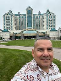 Checking in at Foxwood Resort Casino in Connecticut for conference