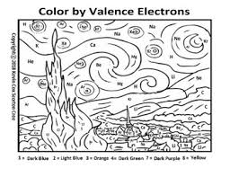 Van gogh starry night outline. Starry Night Color By Number Of Valence Electrons Tpt