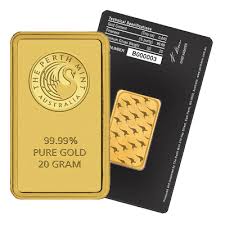 20g Gold Bar Perth Mint Black Certicard