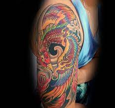 50 Japanese Phoenix Tattoo Designs For Men Mythical Ink Ideas Half Sleeve Tattoo Half Sleeve Tattoos Designs Phoenix Tattoo Design
