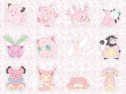 Pink Pokemon Sticker Set Etsy Pokemon Stickers Pokemon Pink Pokemon