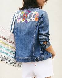 Pilcro Amore Embroidered Denim Jacket Embroidered Denim Jacket Embroidered Denim Denim Jacket