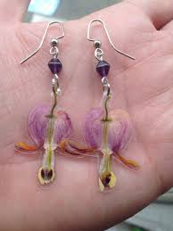bleeding heart pressed earrings etsy etsy earrings bleeding heart flower amethyst beads