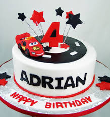 Car Birthday Cake For Little Boy Fondant Car Topper Black And Red Birthday Cake Red Birthday Cakes Lightning Mcqueen Birthday Cake Boy Birthday Cake