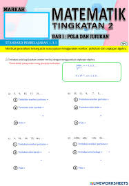 Mereka melalui teknik penyoalan yang sesuai. Ejercicio De Matematik Tingkatan 2 Membuat Generalisasi Tentang Pola Suatu Jujukan2