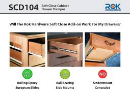 For especially deep drawers, slide extenders provide easier access to the full storage area. 2 Pack Rok Hardware Soft Close For Wood Drawers Soft Close Drawer Adapter Add On Retrofit White Amazon Com