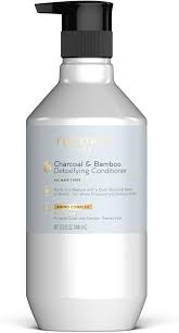Theorie Charcoal Bamboo Detoxifying Conditioner- Purify & Restore, Nurture  Color & Keratin Treated Hair, Suited For All Hair Types, 400ML