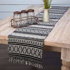 New Rustic Primitive Indian Aztec Style Black Grey Woven Table Runner 90 Vhc Brands Farmhouse Tabletop Table Runners