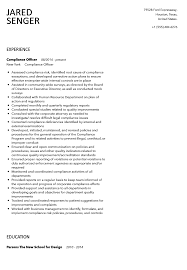 Compliance Officer Resume Sample Resume Compliance Officer