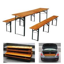 Festbankgarnitur Klappbar Tisch 2x Bank Tisch Biertisch Haus Deko