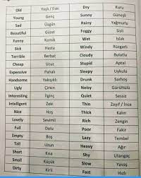 ingilizce kolay kelimeler ogrenme ingilizce turkce