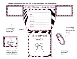 Jungle baby shower jungle invitation safari theme invitations templates ideas ~ girlsintechdet. Black Pink Zebra Diaper Girl Printable Baby Shower Inv Printable Party Com