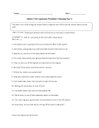 For exercises, you can reveal the answers first (submit worksheet) and print the page to have the exercise and the answers. Subject Verb Agreement Worksheets Choosing With Subject Verb Agreement Worksheets