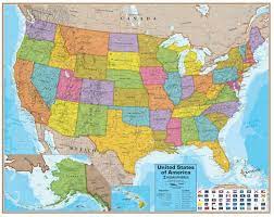 The atlas for the 21st century. Amazon Com Round World Products Kaplan Early Learning Laminated Us Map Usa Maps Posters Prints