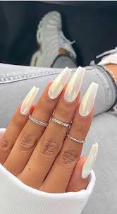 What's more, the longer length means there is plenty of space for stunning designs and art on the white canvas. Top 40 Coffin Nails Ideas For This Summer 2019 Page 20 Of 40 Belikeanactress Com Matte White Nails Chrome Nails White Nail Designs