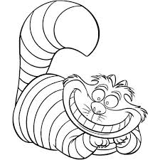 Cheshire Cat Outline Liked On Polyvore Featuring Alice In Wonderland Outlines Backgrounds Disney Coloring Pages Cat Coloring Page Alice In Wonderland Party