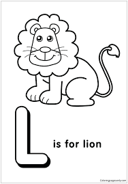 Children's printable nature coloring pages 5te3k. L For Lion Coloring Page 116 Fine Coloring Sensation
