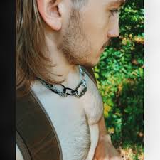 Hard Center ~ Bonded Screw Link Necklace + Black and White Chains