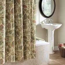 Excell Jacobean Leaf Fabric Shower Curtain In Spice Fabric Shower Curtains Curtains Shower Curtain