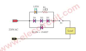 Many Simple Led Ac Mains Voltage Current Indicator Circuits Current Source Led Led Indicator