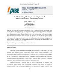 May 16, 2021 · sistem pengendalian manajemen mempunyai beberapa ciri penting, yaitu : Pdf The Effect Of Budget Participation To Budgetary Slack With External Pressure As Moderating Variable