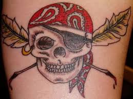 Color pirate skull and knives tattoo design. Top 9 Pirate Tattoo Designs Styles At Life