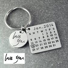 Personalized Calendar Keychain Hand Stamped Calendar Special Day Calendar Anniversary We Calendar Keychain Personalised Calendar Diy Gifts For Boyfriend