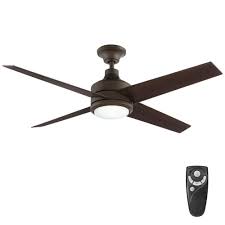 Matching tapered blades and an alabaster glass light kit complete the look. Ceiling Fan Light Kit Integrated Led Remote Control Oil Rubbed Bronze Etched 718212547298 Ebay