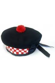 Red White Diced Balmoral Bonnet Hat Beanie Scottish Highland Wear Bonnet Hat Bonnets Red And White