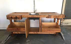 Kuchenschranke Design Kuchenblock Spultisch Aus Alter Hobelbank Ein Designerstuck Von Sl Loftart Bei Dawanda Kuche Block Hobelbank Badezimmer Holz