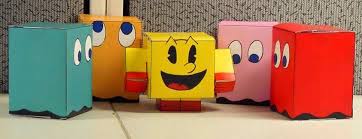 Pacman Paper Toys In Cubee Style By The Flying Dachshund Paper Toys Toys Paper Crafts