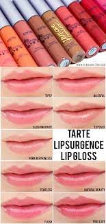 Tarte Creative Marketing Cosmetics Lipsurgence Lip Gloss Review Photos And Swatches Via Holly Richer Zine Tarte Cosmetics Skin Makeup Makeup Swatches