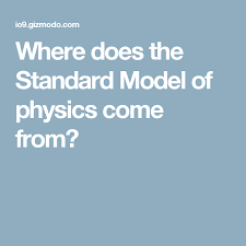 Where Does The Standard Model Of Physics Come From Physics Quantum Mechanics Physicists