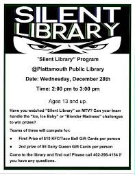 The official 'silent library' facebook page | mtv. Murray Newsletter December 28 2011