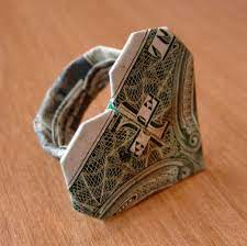 Dollar Bill Origami Heart Ring Dollar Bill Origami Dollar Origami Money Origami Tutorial