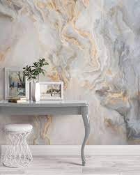 White Marble Pattern Curly Grey Golden Look Abstract Wallpaper Etsy Gold Abstract Wallpaper Marble Effect Wallpaper Gold Marble Wallpaper