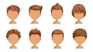Boy Hair Set Face Of A Little Boy Cute Hairstyle Variety Child Modern Fashion For Assortment Long Short Curly H Boy Hairstyles Hair Clipart Cartoon Hair