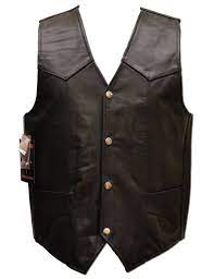 Black Leather Motorcycle Vest Jackets Maker Vest Mens Vest Casual Motorcycle Vest
