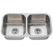 32 stainless steel undermount 50/50 equal double bowl kitchen sink (builder pack of 3) # kbu32/18. Polaris Sinks Undermount Stainless Steel 33 In Double Bowl Kitchen Sink Pa205 16 The Home Depot