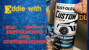 I sprayed design master glitter purple spray onto the fabric, i used the acrylic spray paint crystal to seal it. Rustoleum Custom Chrome Paint Blue Chrome On A Hot Wheels Silver Base And Chrome Base Youtube