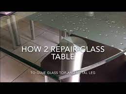 The top glass plate is attached to the four metal rings with some powerful transparent glue. Glass Dinning Table Repair Youtube