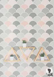 Scallop Kids Room Wallpaper Pink And Grey Removable Or Non Etsy Kids Room Wallpaper Removable Wallpaper Room Wallpaper