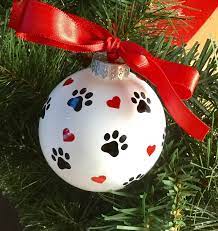 Dog Paw Print And Hearts Christmas Ornament Personalized Dog Ornament In 2021 Heart Christmas Ornaments Christmas Ornaments Diy Christmas Ornaments