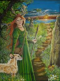 A4 Elen Of The Ways Mounted Print By Sacredpathart On Etsy Met Afbeeldingen Godinnen Sjamanisme Godin
