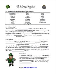 On march 17th every year, americans gather together to celebrate st. St Patrick S Day Cloze Worksheet
