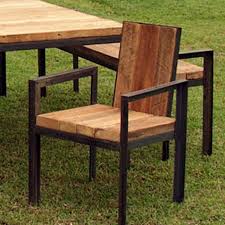 Dine Outdoors In Eco Friendly Fashion With This Reclaimed Wood Outdoor Chair Made From Heart Pine Nes Teak Patio Furniture Outdoor Chairs Teak Garden Furniture